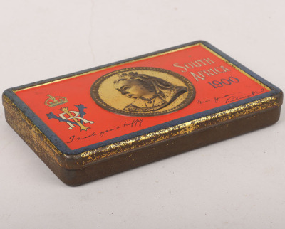 Boer War Queen Victoria Christmas Tin with Contents - 5