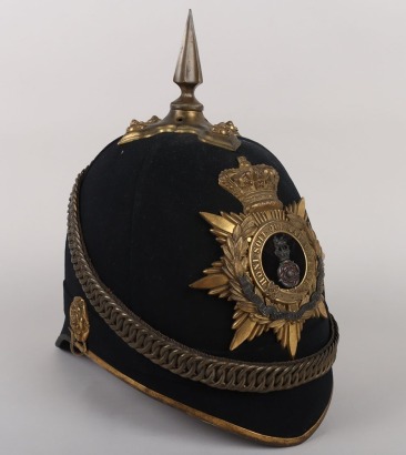 Victorian Loyal North Lancashire Regiment Officers Home Service Helmet