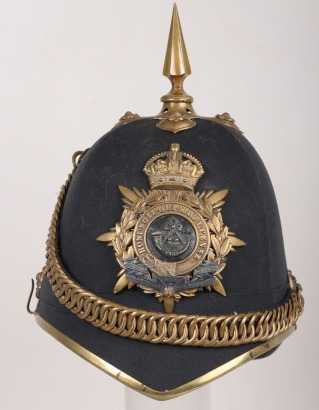 Post 1902 Officers Green Cloth Home Service Helmet of the Oxfordshire & Buckinghamshire Light Infantry