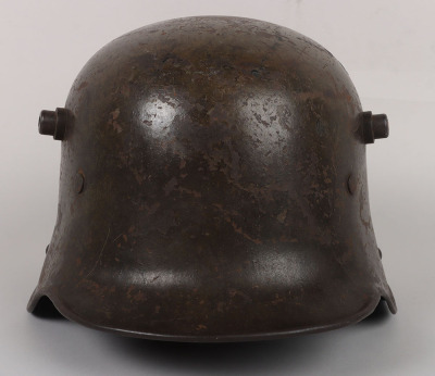 WW1 German M-16 Battle Damaged Steel Combat Helmet - 2