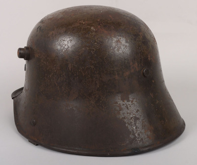 WW1 German M-16 Battle Damaged Steel Combat Helmet - 7