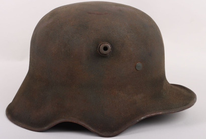 Rare WW1 German M-18 Ear Cut Out Steel Combat Helmet