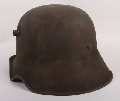 Rare WW1 German M-18 Ear Cut Out Steel Combat Helmet - 4