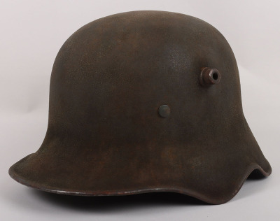 Rare WW1 German M-18 Ear Cut Out Steel Combat Helmet - 9