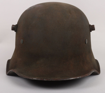 Rare WW1 German M-18 Ear Cut Out Steel Combat Helmet - 10