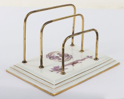 Hermann Goring Meissen Desk Set and Document Blotter Folder Taken from his Suite at the Haus Elephant in Weimar - 56