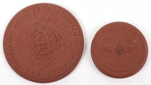 2x Third Reich Meissen Made Medallions
