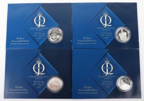 Four Royal Mint Silver One Ounce Coins for Elizabeth II Diamond Jubilee