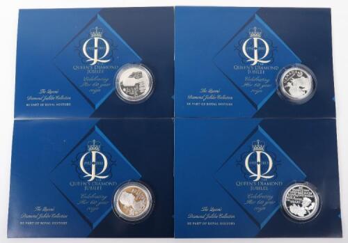 Four Royal Mint Silver One Ounce Coins for Elizabeth II Diamond Jubilee
