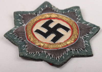 WW2 German Army / Waffen-SS Issue German Cross (Deutsche Kreuz) in Gold, Cloth Variant - 5