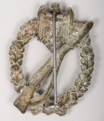 WW2 German Army / Waffen-SS Infantry Assault Badge in Silver by C.E. Juncker, Berlin - 2