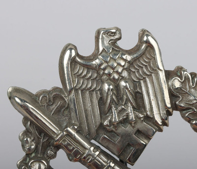 WW2 German Army / Waffen-SS Infantry Assault Badge in Silver by C.E. Juncker, Berlin - 8