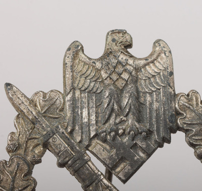 WW2 German Army / Waffen-SS Infantry Assault Badge in Silver by Josef Bergs, Gablonz - 7