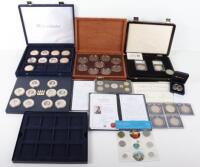 A mixed lot of Elizabeth II crowns, Westminster mint gold plated copper commemorative coins
