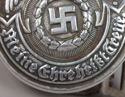 Scarce WW2 German Waffen-SS Officers Belt Buckle by Overhoff & Cie - 6