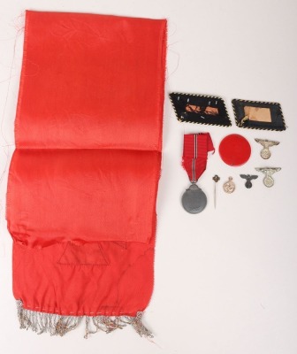 Small Grouping of Miscellaneous Items with German Funeral Sash - 6