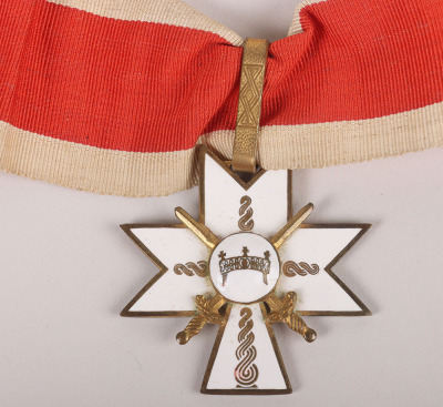 Axis Croation Order of the Crown of King Zvonimir 1st Class Neck Order with Recipient Photograph - 4