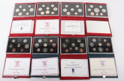 Thirteen UK Proof Coin Collections