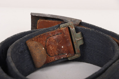 Rare WW2 German Luftwaffe Tropical Blue Canvas Belt & Buckle Set - 3