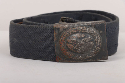 Rare WW2 German Luftwaffe Tropical Blue Canvas Belt & Buckle Set - 10