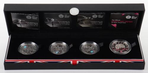 Royal Mint ‘Countdown to London 2012’ four coin silver proof £5 coin dated 2009-2012