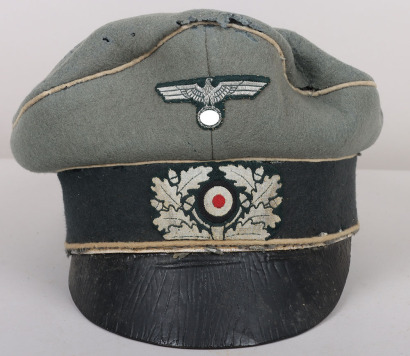 WW2 German Army (Heer) Infantry Officers Crusher Type Peaked Cap