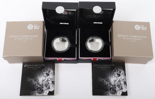 Two Royal Mint ‘The Queens Coronation 60th Anniversary’ Silver Piedford £5 coins