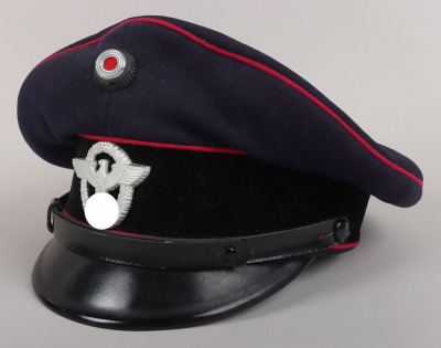 German Third Reich Fire Brigade “Feuerwehr” Peaked cap by H. Walther, Greussen