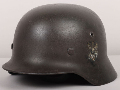 WW2 German Army M-35 Single Decal Steel Combat Helmet