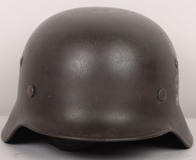 WW2 German Army M-35 Single Decal Steel Combat Helmet - 6