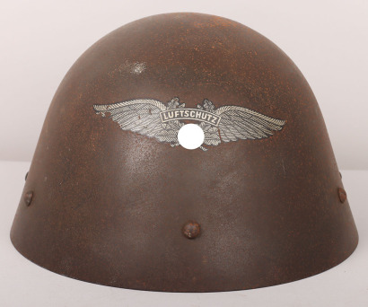 WW2 Occupied Czechoslovakian Luftschutz Steel Helmet