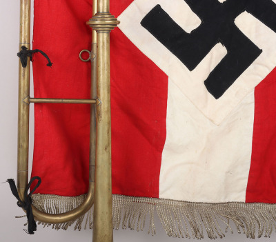 Third Reich Hitler Youth Trumpet Banner & Brass Trumpet - 9