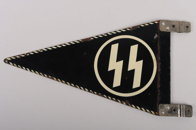 Scarce Third Reich Allgemeine-SS Metal Car Pennant - 6