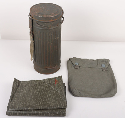 WW2 German Gas Mask with Canister and Gas Cape