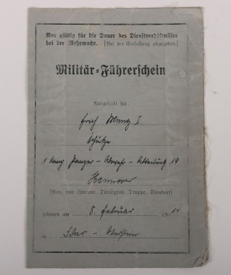 WW2 German Wehrpass to E. Meng, Pz. Jäger Abt 171, KIA in Pompey, France 18.6.1940 - 6