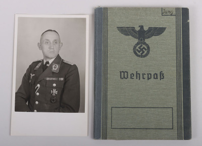 WW2 German Wehrpass to Oberstabsintendant Wilhelm Jung with Portrait Photo, - 2