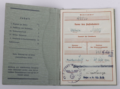 WW2 German Wehrpass to Oberstabsintendant Wilhelm Jung with Portrait Photo, - 3