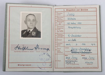 WW2 German Wehrpass to Oberstabsintendant Wilhelm Jung with Portrait Photo, - 4