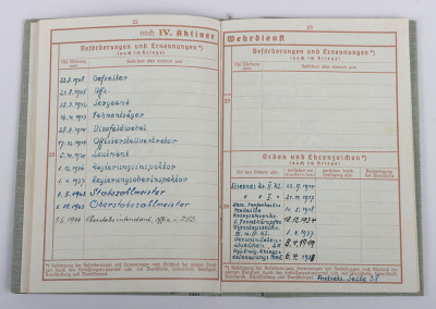 WW2 German Wehrpass to Oberstabsintendant Wilhelm Jung with Portrait Photo, - 7