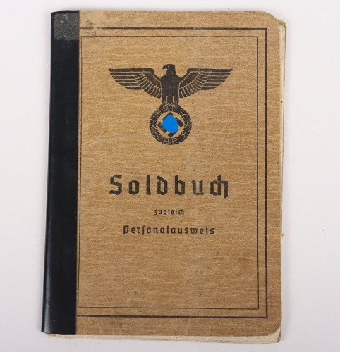 WW2 German Soldbuch to Beschlagmeister Franz Kiekhöfer, Member of Gren. Reg. 608