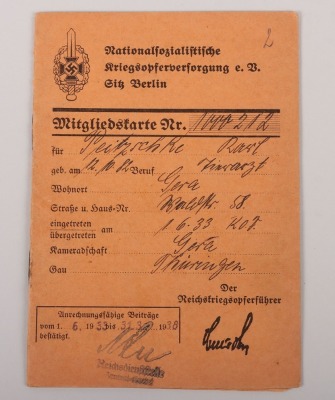 Large WW2 German Document Grouping to Dr. Peitschke and his wife Susanne, NSDAP, NS-Frauenschaft, NSKOV, DAF - 8