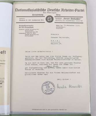 Large WW2 German Document Grouping to Dr. Peitschke and his wife Susanne, NSDAP, NS-Frauenschaft, NSKOV, DAF - 19