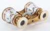 A pair of mother of pearl and guilloche enamel opera glasses - 5