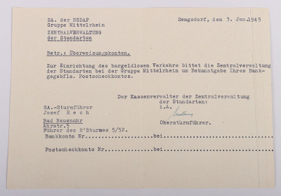 Document Grouping to NSKK Member and SA-Sturmführer Josef Rech from Ahrweiler “Reitersturm Brigade 52” - 4