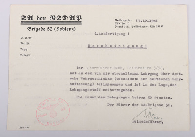 Document Grouping to NSKK Member and SA-Sturmführer Josef Rech from Ahrweiler “Reitersturm Brigade 52” - 7