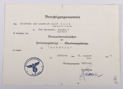 Document Grouping to NSKK Member and SA-Sturmführer Josef Rech from Ahrweiler “Reitersturm Brigade 52” - 10