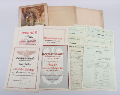 Large Hitler Youth (Hitlerjugend) Sport Document Grouping to Ella and Franz Rössler - 2