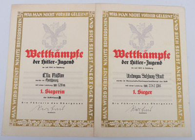 Large Hitler Youth (Hitlerjugend) Sport Document Grouping to Ella and Franz Rössler - 7