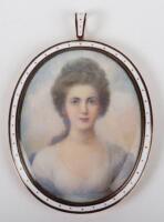 A 19th century miniature bust portrait of a lady, on ivory