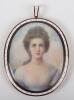 A 19th century miniature bust portrait of a lady, on ivory